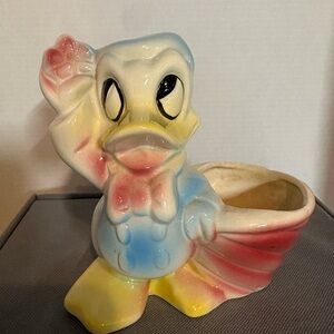 Walt Disney Donald Duck Flower  Planter Vintage 1940's